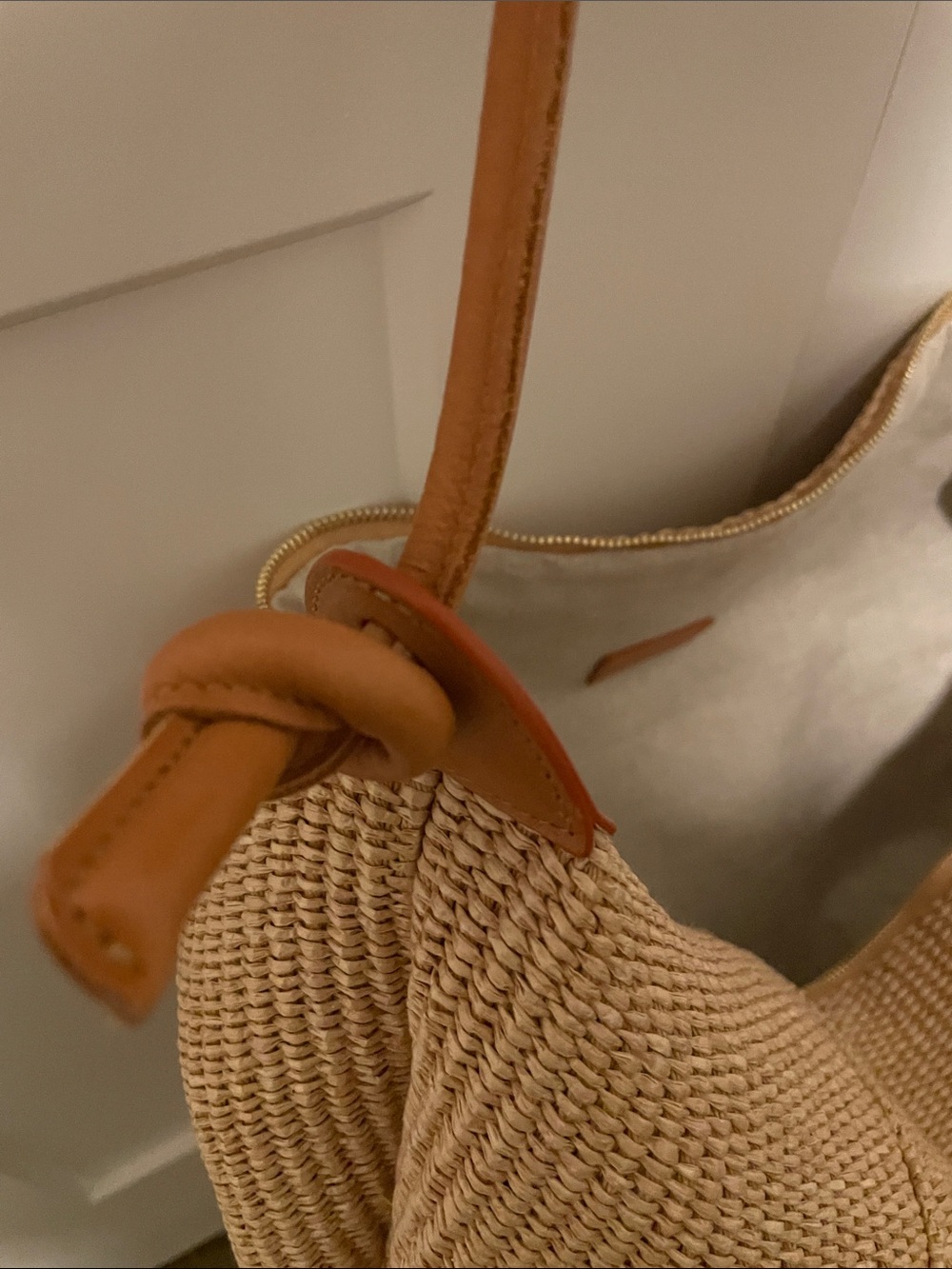 Mansur Gavriel Fortuna Raffia Hobo bag with Leather Handle - Picture 5 of 9